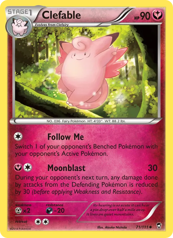 Kartu Clefable dari Furious Fists, nomor 71/111