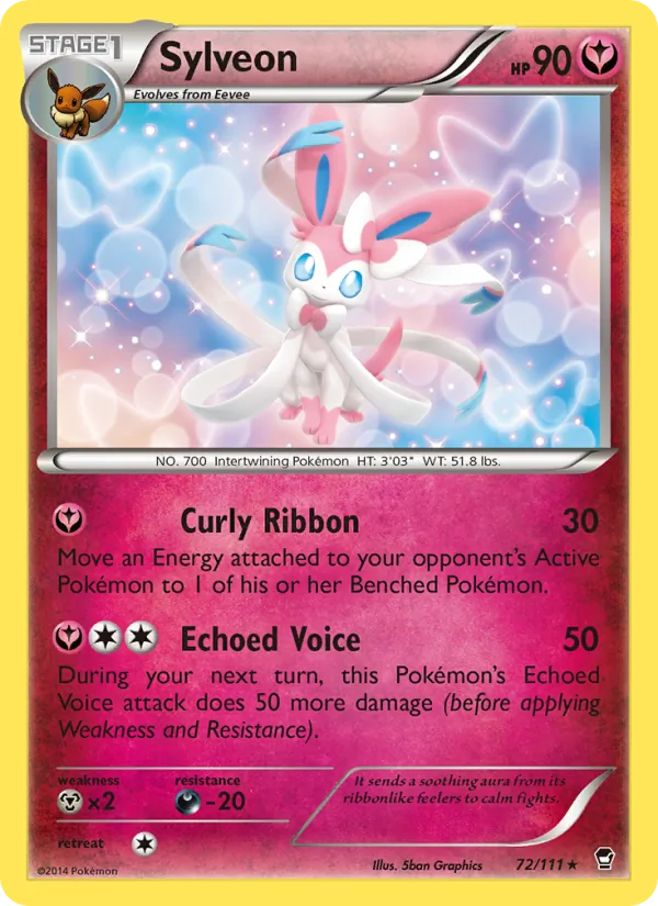 Sylveon card from Furious Fists, number 72/111