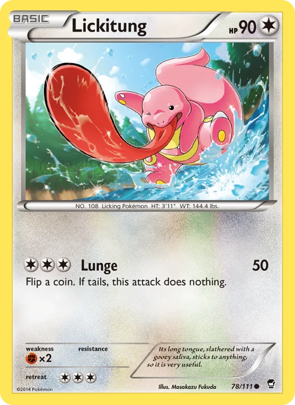 Kartu Lickitung dari Furious Fists, nomor 78/111