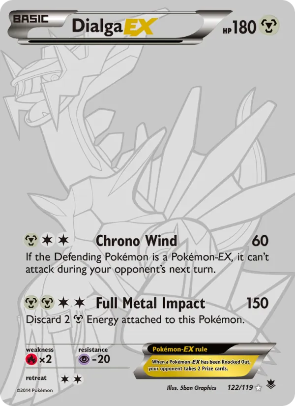 Kartu Dialga EX dari Phantom Forces, nomor 122/119