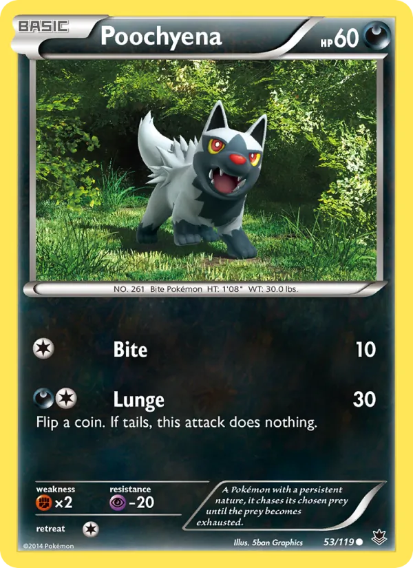 Kartu Poochyena dari Phantom Forces, nomor 53/119
