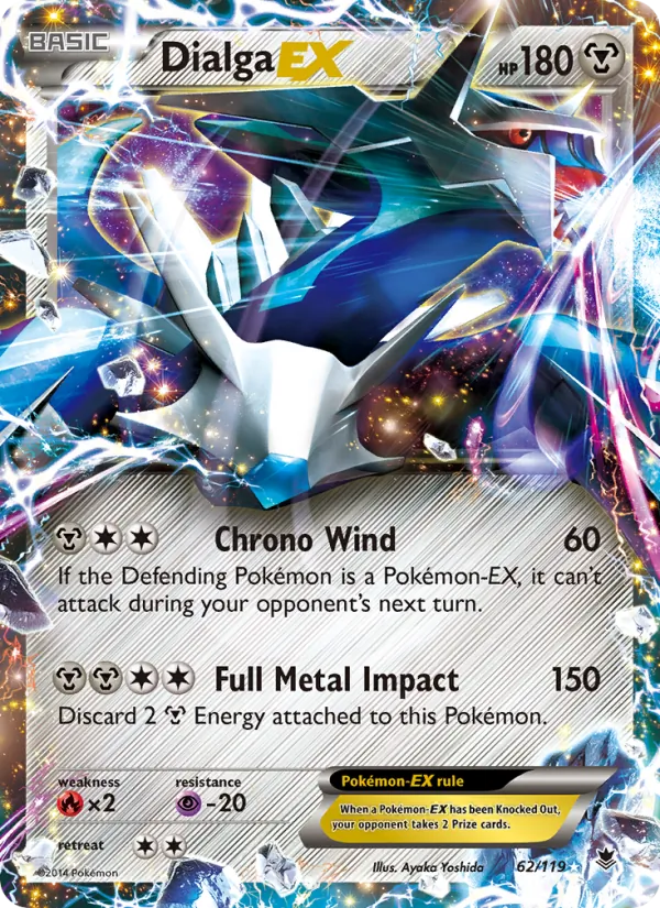 Kartu Dialga EX dari Phantom Forces, nomor 62/119