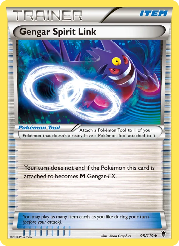 Gengar Spirit Link card from Phantom Forces, number 95/119
