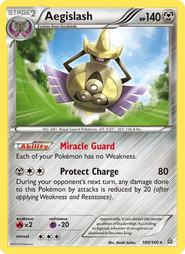 Kaart Aegislash uit Primal Clash, nummer 100/160