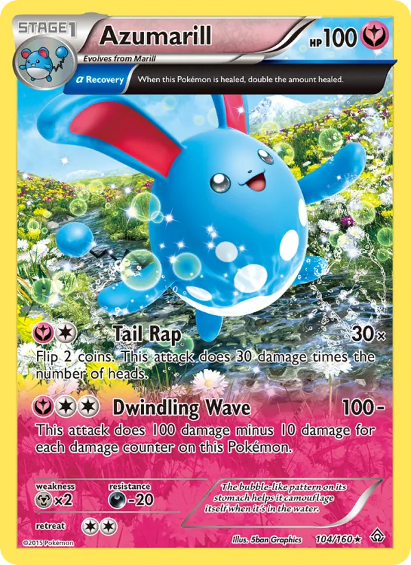 Azumarill card from Primal Clash, number 104/160
