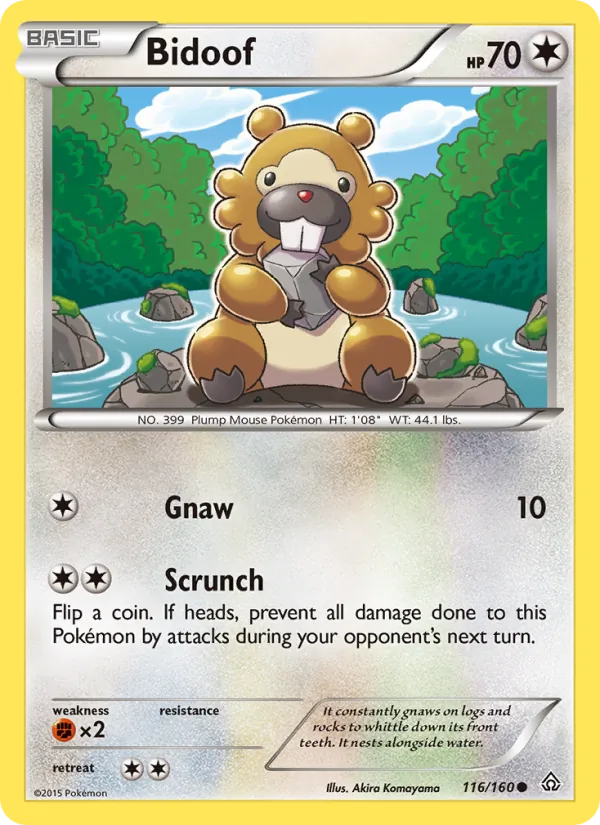 Bidoof card from Primal Clash, number 116/160