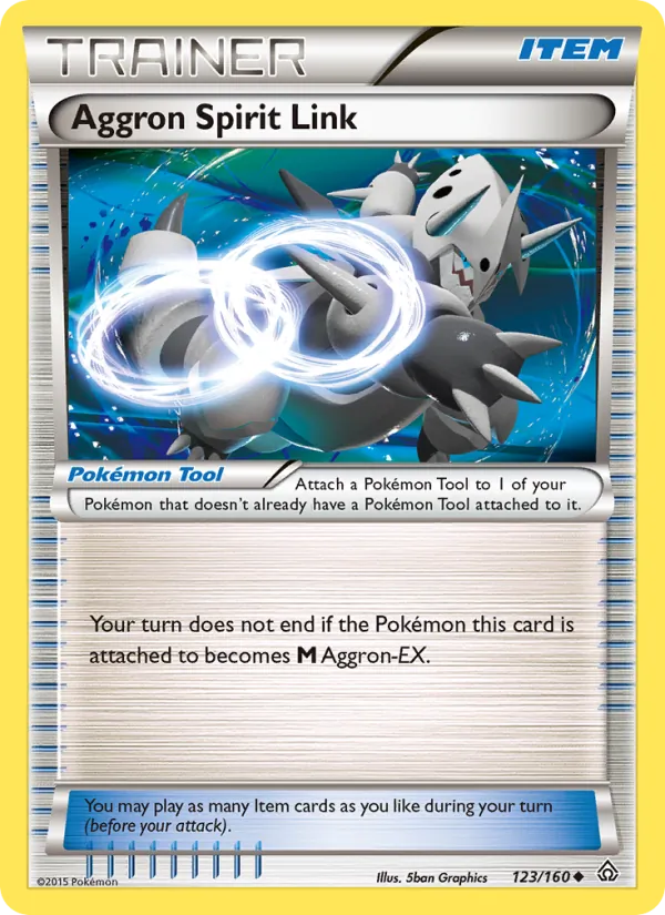 Kartu Aggron Spirit Link dari Primal Clash, nomor 123/160