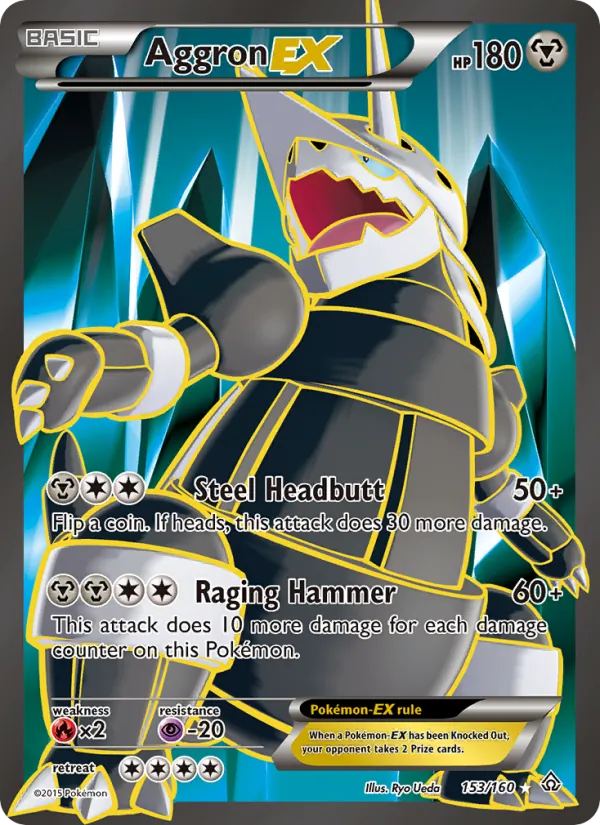 Kaart Aggron EX uit Primal Clash, nummer 153/160