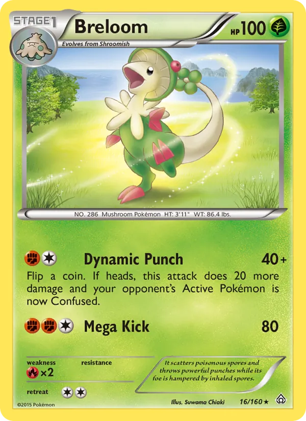 Kartu Breloom dari Primal Clash, nomor 16/160