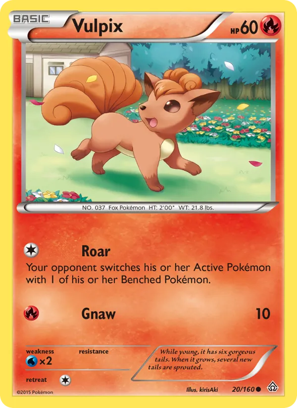 Kaart Vulpix uit Primal Clash, nummer 20/160