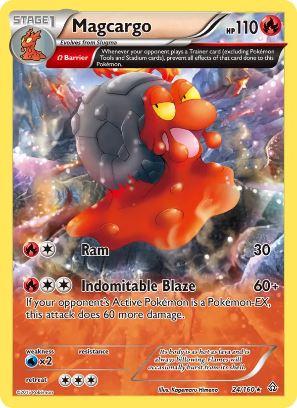 Kaart Magcargo uit Primal Clash, nummer 24/160