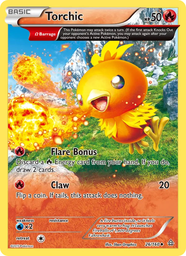 Kartu Torchic dari Primal Clash, nomor 26/160