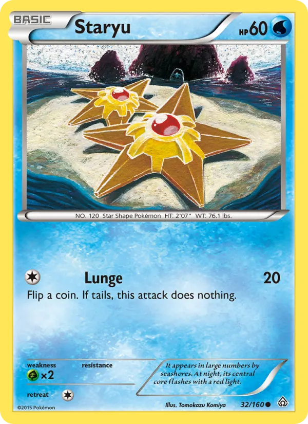 Kartu Staryu dari Primal Clash, nomor 32/160