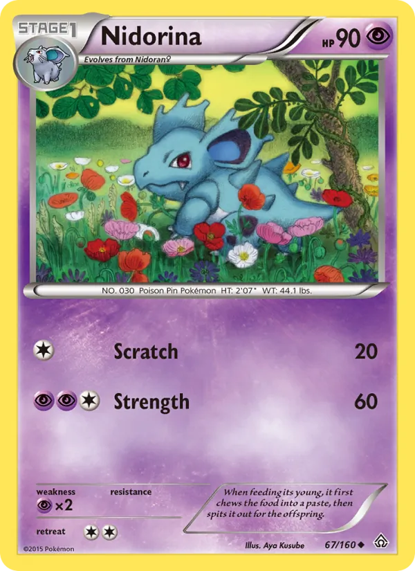 Kaart Nidorina uit Primal Clash, nummer 67/160