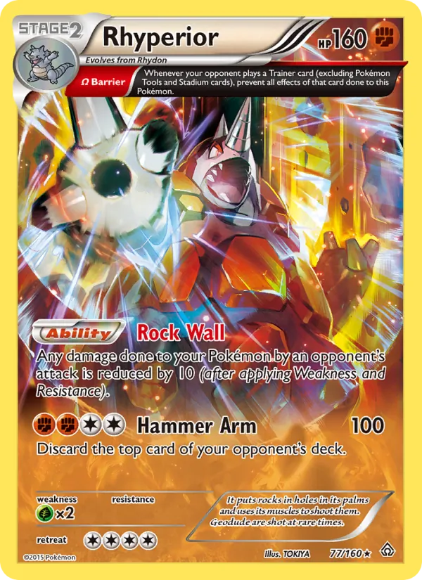Kaart Rhyperior uit Primal Clash, nummer 77/160