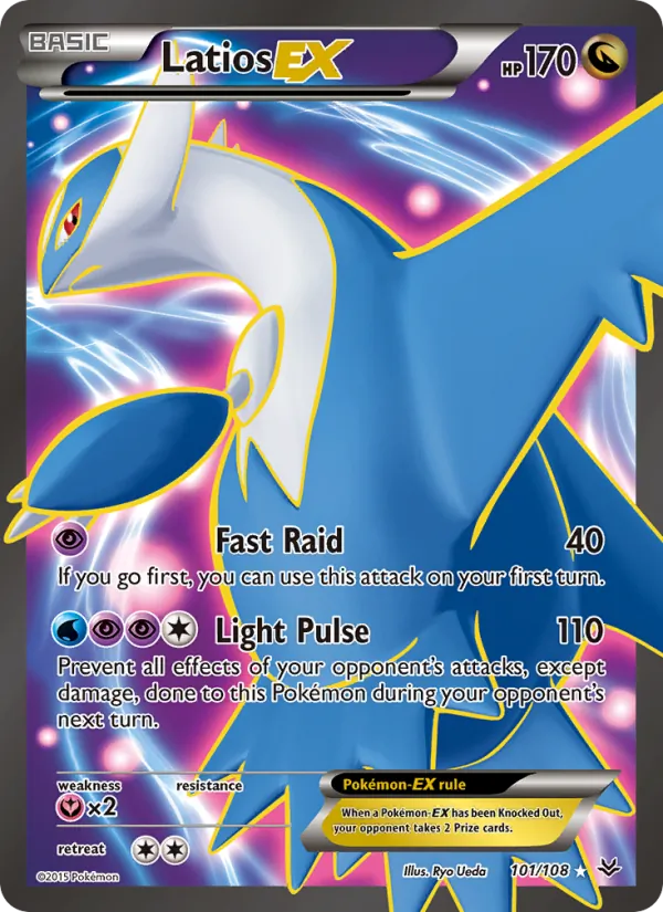 Kartu Latios EX dari Roaring Skies, nomor 101/108