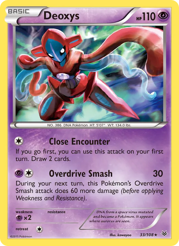 Kaart Deoxys uit Roaring Skies, nummer 33/108