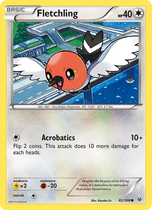 Fletchling card from Roaring Skies, number 82/108