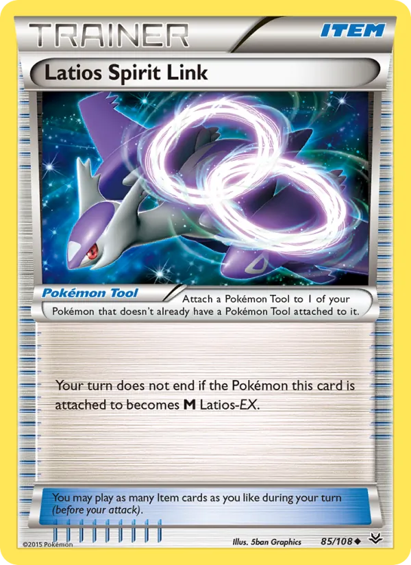Kartu Latios Spirit Link dari Roaring Skies, nomor 85/108
