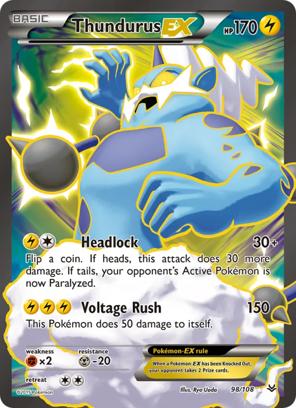 Kaart Thundurus EX uit Roaring Skies, nummer 98/108