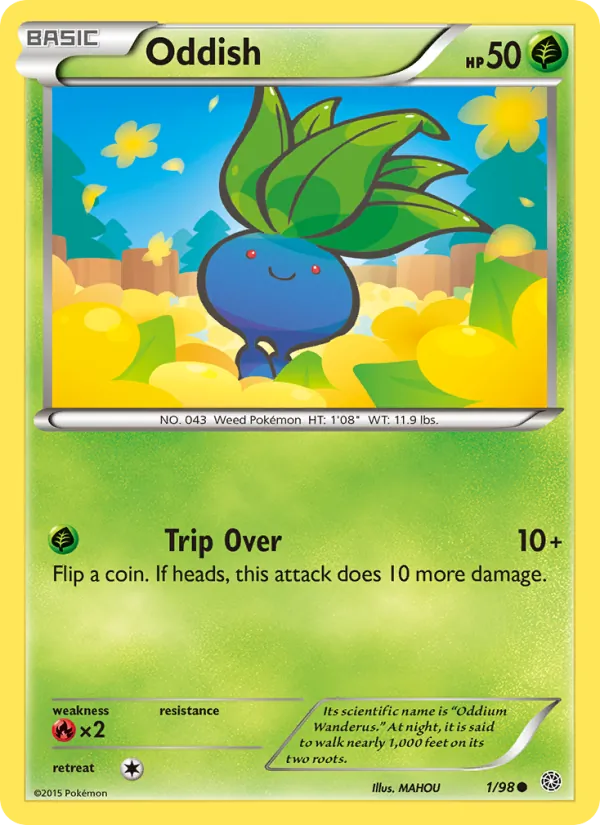 Kartu Oddish dari Ancient Origins, nomor 1/98