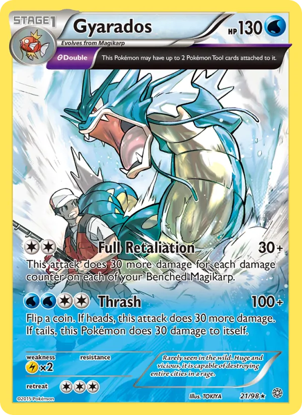 Gyarados card from Ancient Origins, number 21/98