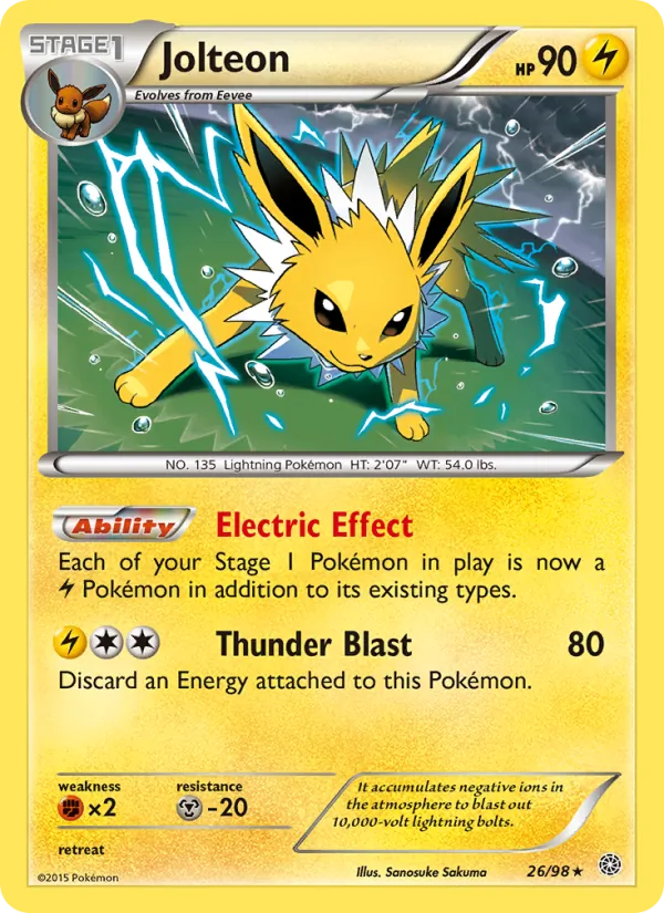 Kaart Jolteon uit Ancient Origins, nummer 26/98