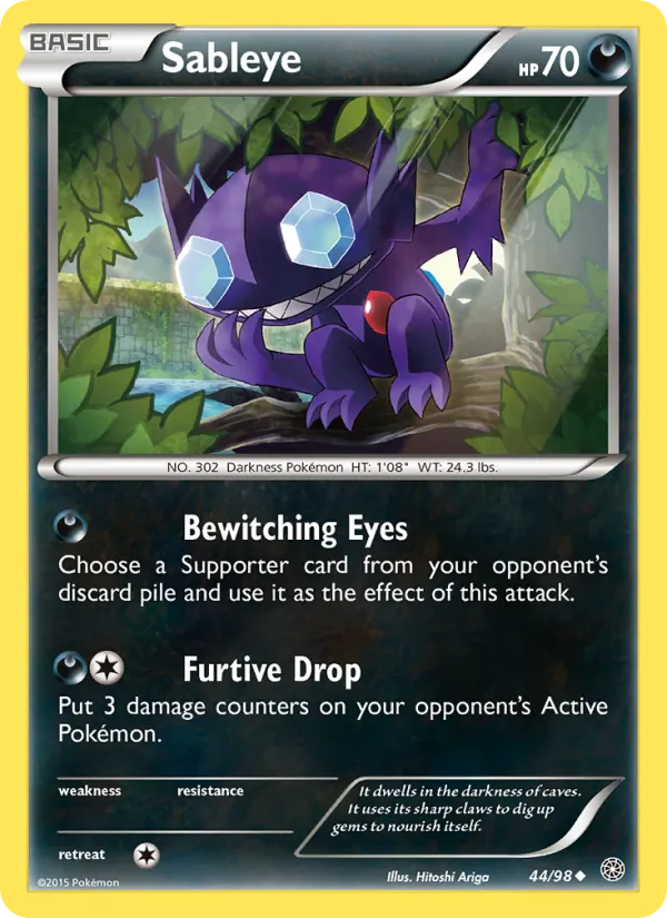 Kaart Sableye uit Ancient Origins, nummer 44/98