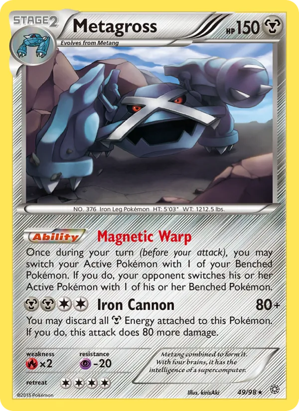 Kartu Metagross dari Ancient Origins, nomor 49/98