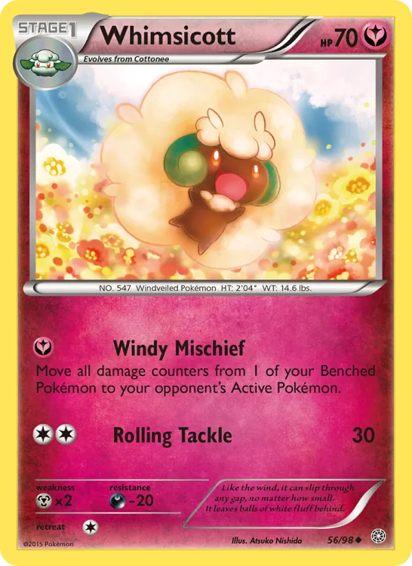 Kartu Whimsicott dari Ancient Origins, nomor 56/98