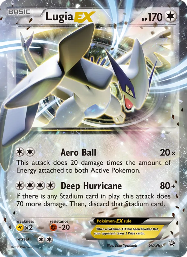 Kartu Lugia EX dari Ancient Origins, nomor 68/98