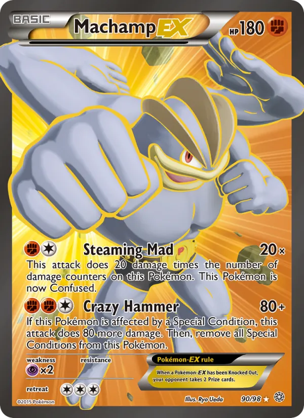 Kaart Machamp EX uit Ancient Origins, nummer 90/98