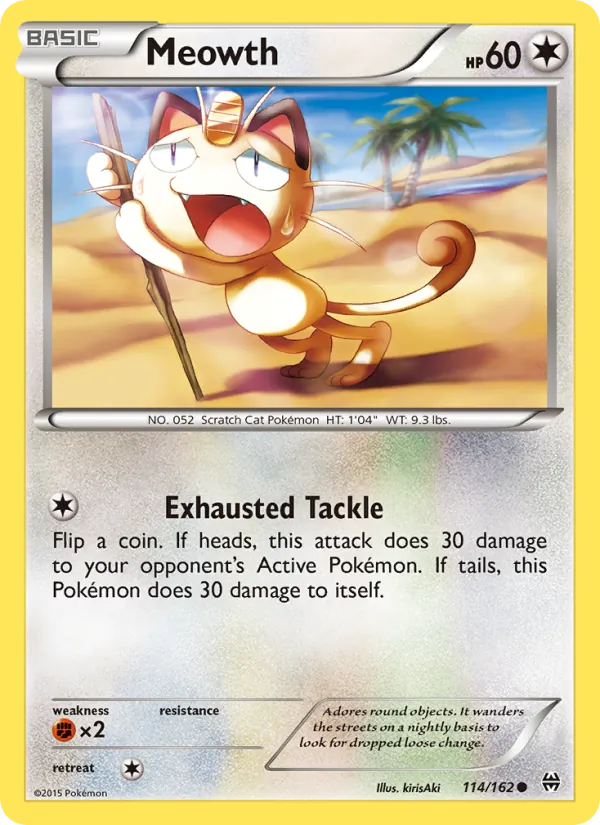 Kartu Meowth dari BREAKthrough, nomor 114/162