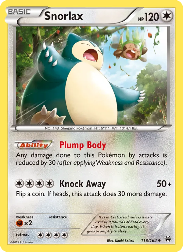 Kartu Snorlax dari BREAKthrough, nomor 118/162