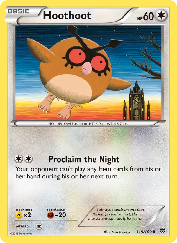 Kartu Hoothoot dari BREAKthrough, nomor 119/162