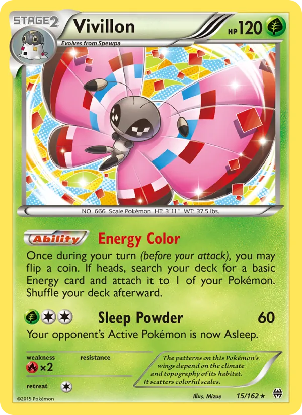 Vivillon card from BREAKthrough, number 15/162