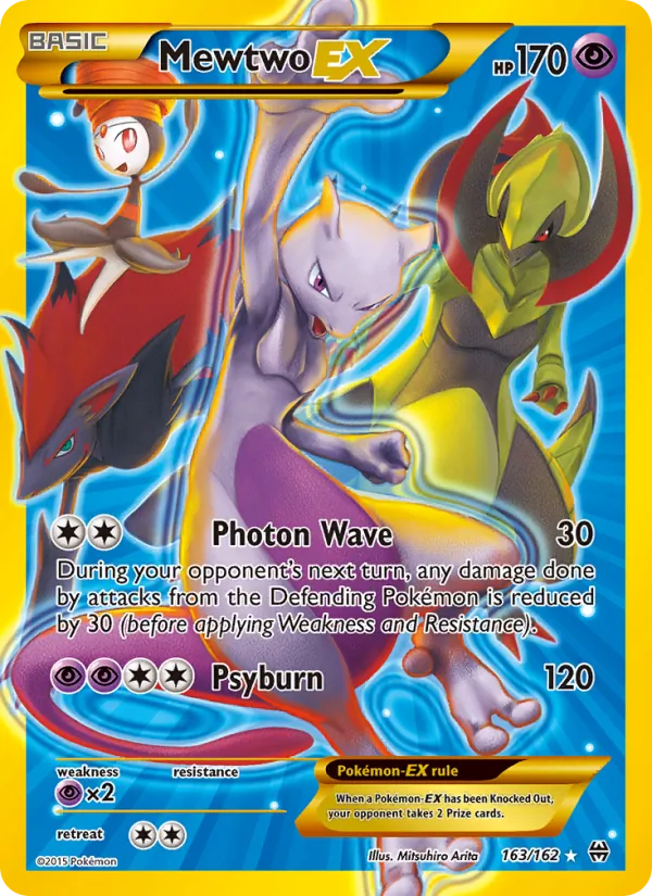 Kartu Mewtwo EX dari BREAKthrough, nomor 163/162