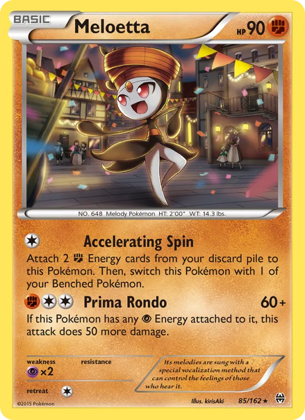 Kartu Meloetta dari BREAKthrough, nomor 85/162