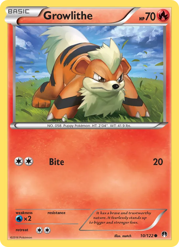 Kartu Growlithe dari BREAKpoint, nomor 10/122
