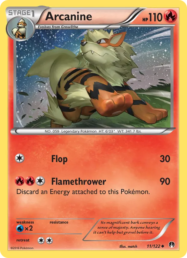 Kaart Arcanine uit BREAKpoint, nummer 11/122
