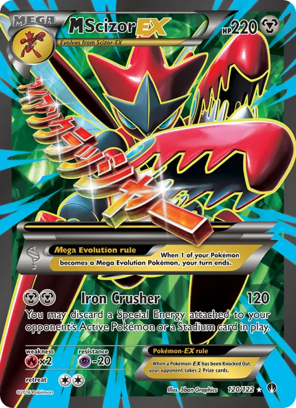 Kartu M Scizor EX dari BREAKpoint, nomor 120/122