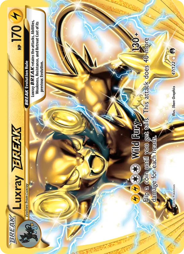 Luxray BREAK card from BREAKpoint, number 47/122