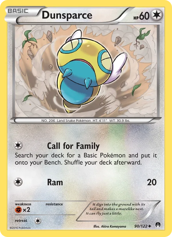 Kartu Dunsparce dari BREAKpoint, nomor 90/122