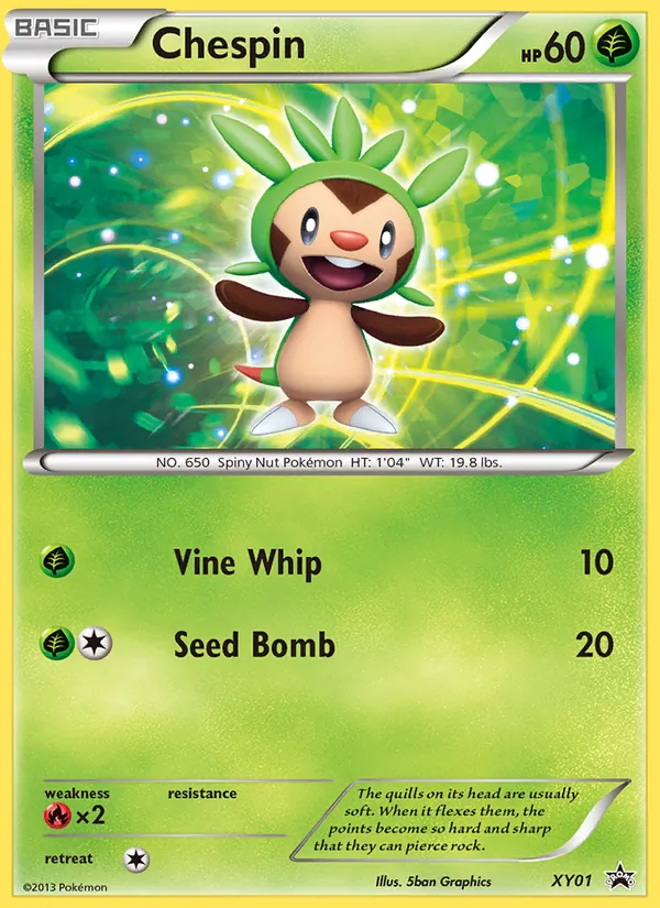 Kartu Chespin dari XY Black Star Promos, nomor XY01/211