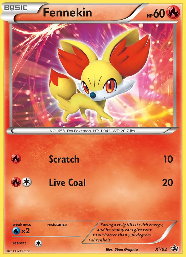 Fennekin card from XY Black Star Promos, number XY02/211