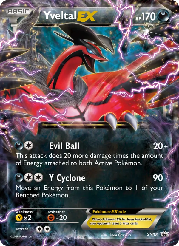 Yveltal EX card from XY Black Star Promos, number XY08/211