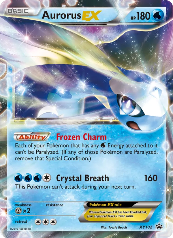 Aurorus EX card from XY Black Star Promos, number XY102/211