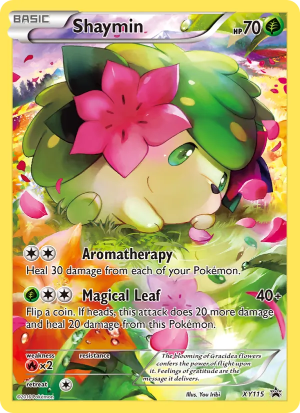 Kartu Shaymin dari XY Black Star Promos, nomor XY115/211