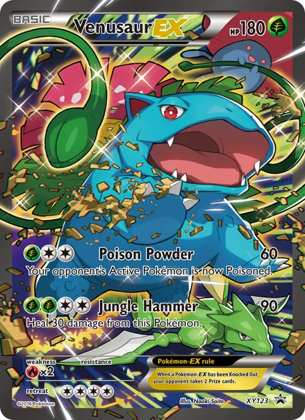 Venusaur EX card from XY Black Star Promos, number XY123/211