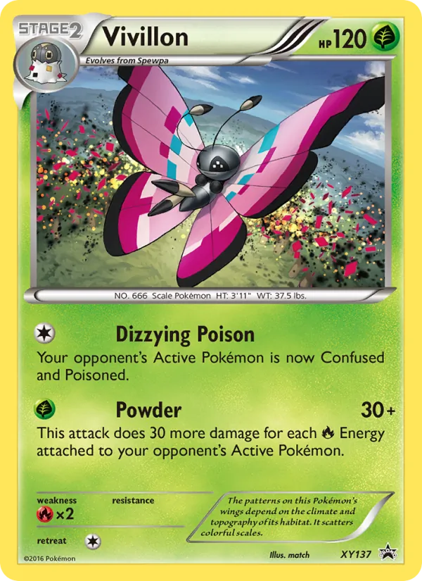 Kaart Vivillon uit XY Black Star Promos, nummer XY137/211